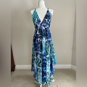 VENUS Vibrant Blue and Green High Low Bathing Suit Cover